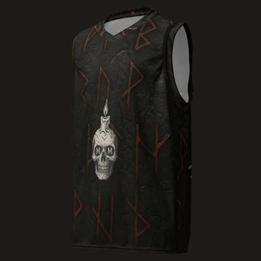 Maglietta da basket unisex riciclata. Un canestro apocalittico