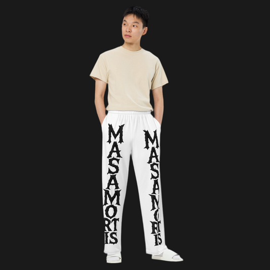 Wide-leg trousers with unisex all-over print