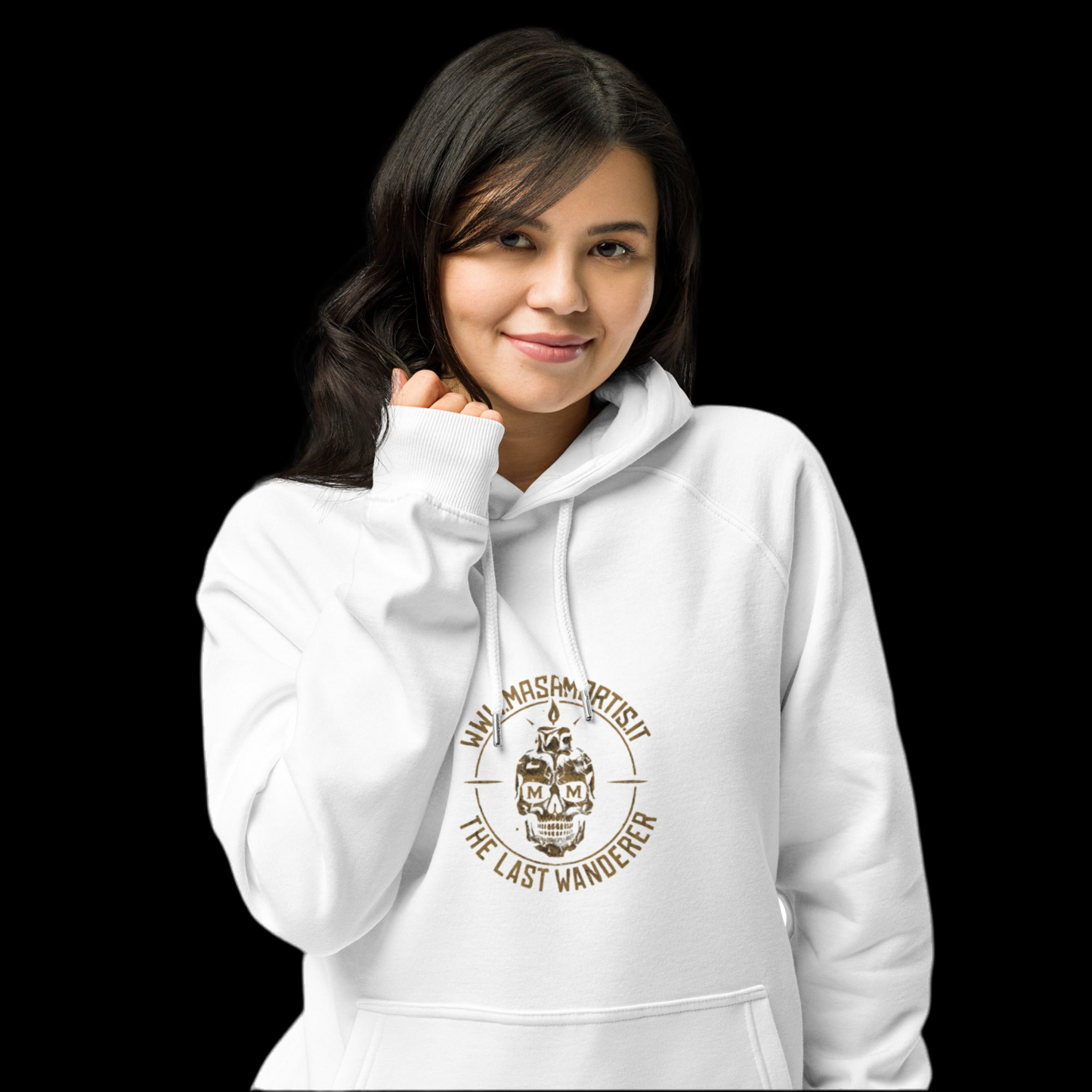 Felpa raglan ecologica con cappuccio unisex