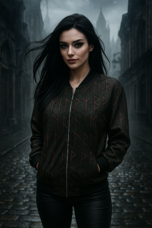 Bomber Unisex “Rune della Fine” – Giacca del Viandante