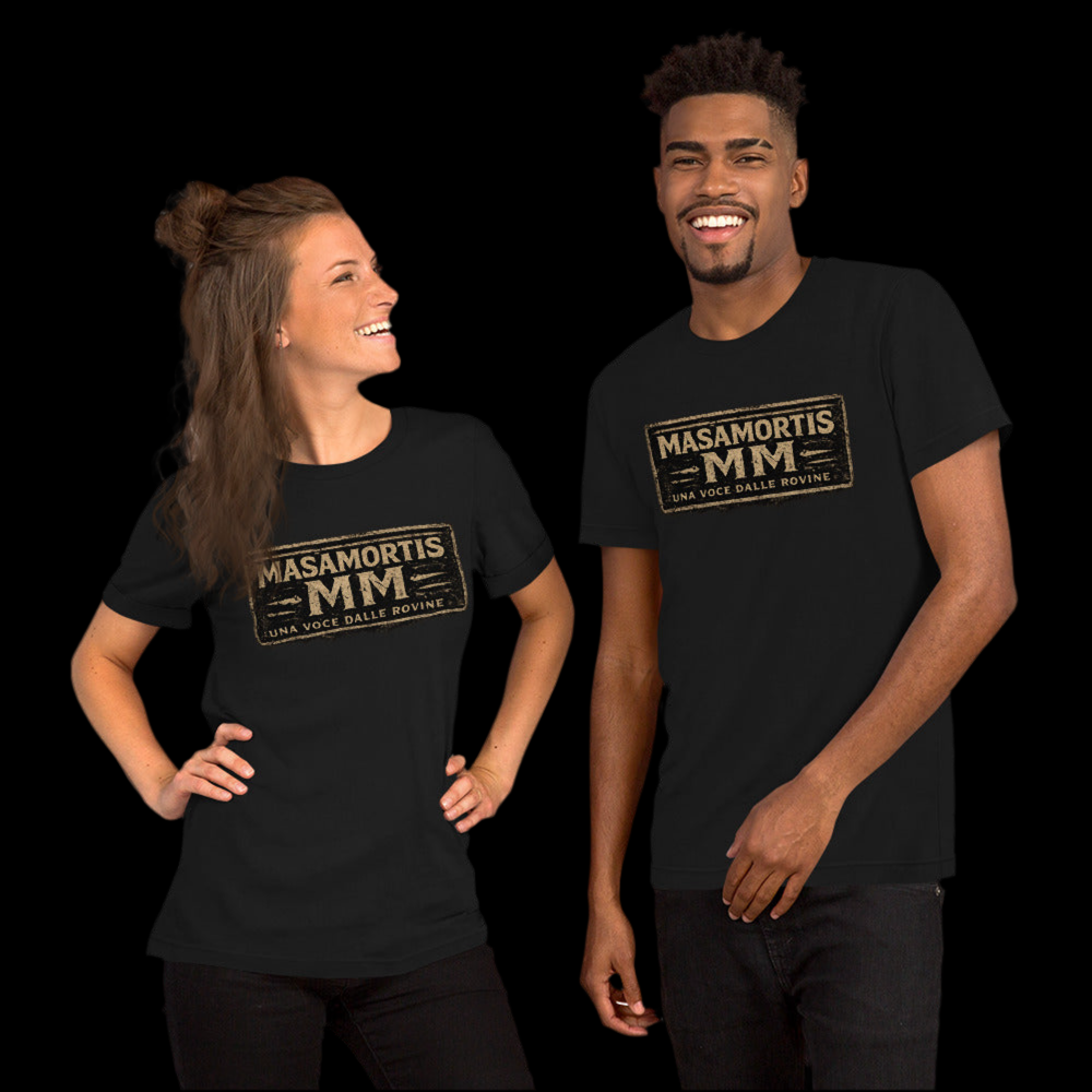 T-Shirt Nera MASAMORTIS “Una Voce dalle Rovine” – Streetwear Post-Apocalittico