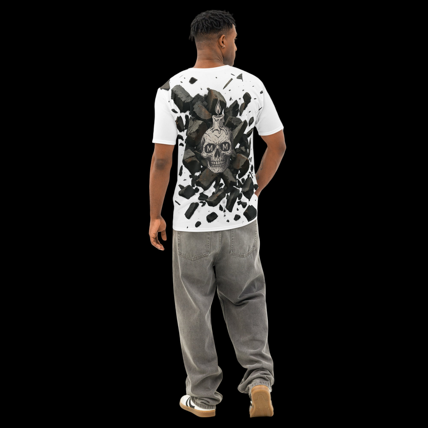 T-shirt girocollo in cotone da uomo