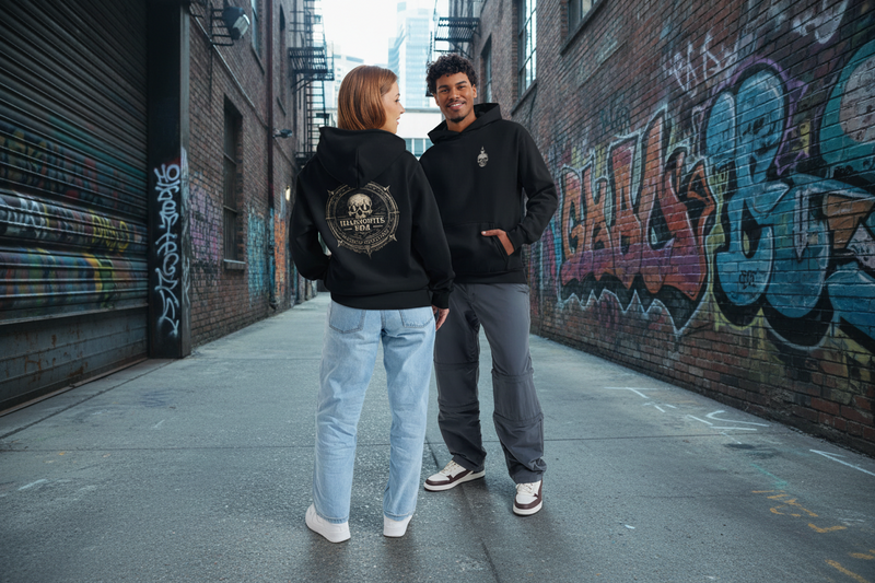 Felpa streetwear urban. MasaMortis , la fine con stile