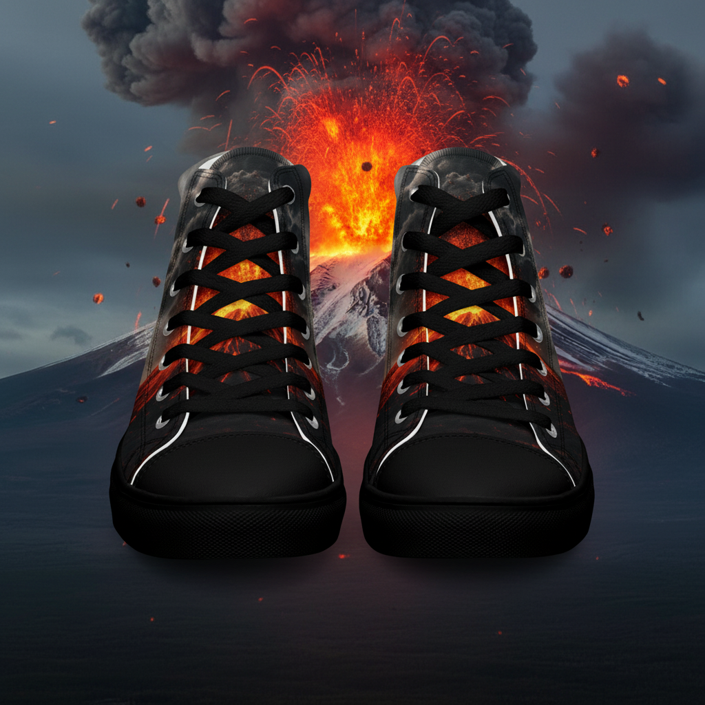 Sneakers alte in tela da uomo